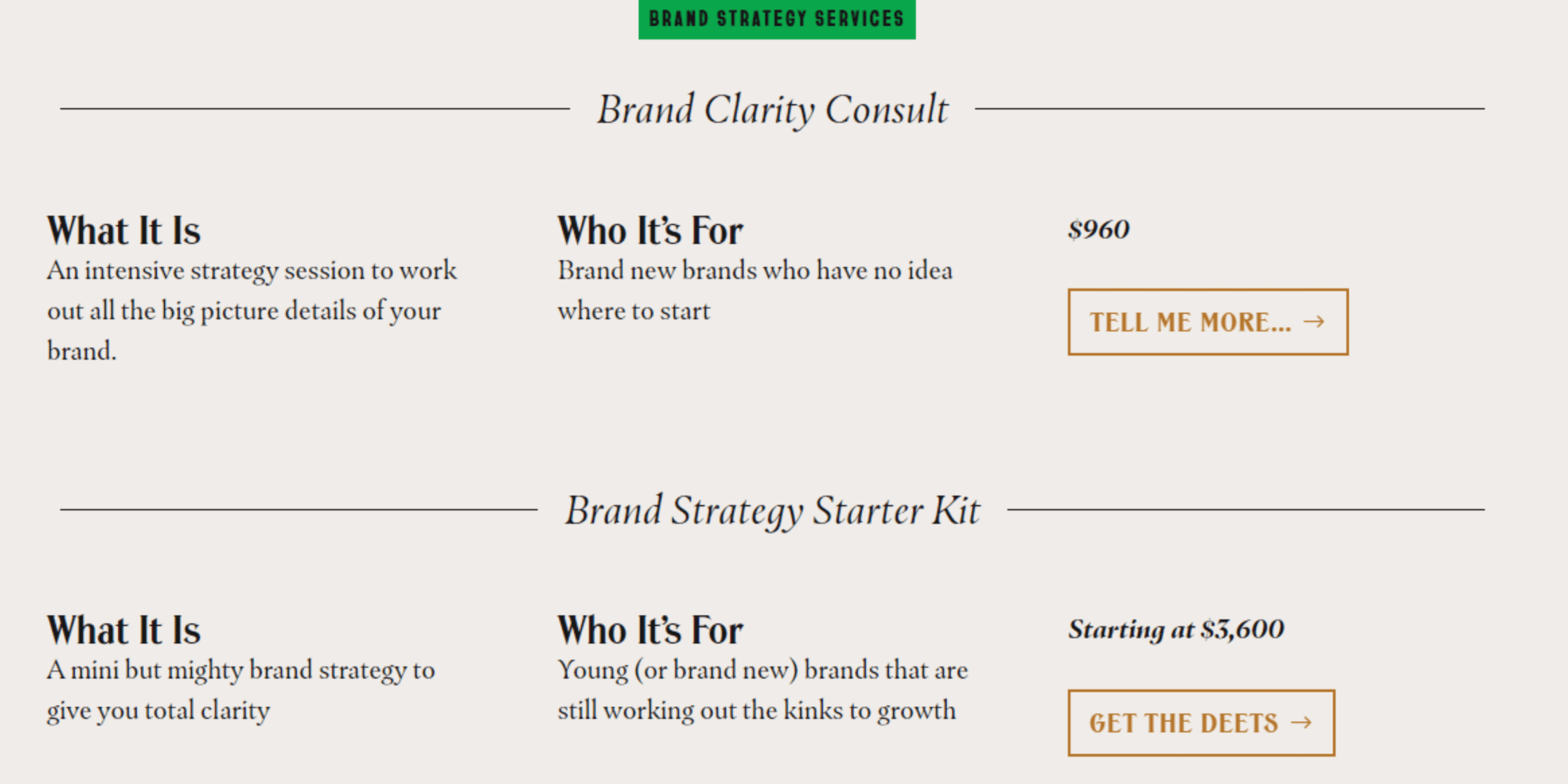 Brand Strategy packages - Liz Marie Strategy